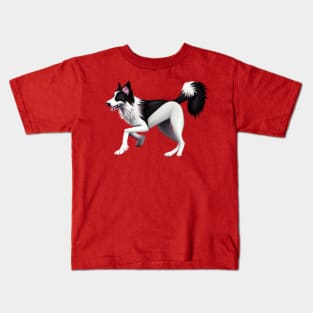 Border Collie Cartoon Kids T-Shirt